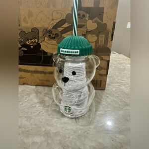 Starbucks Bearista Glass Cup Brand New Never Used.